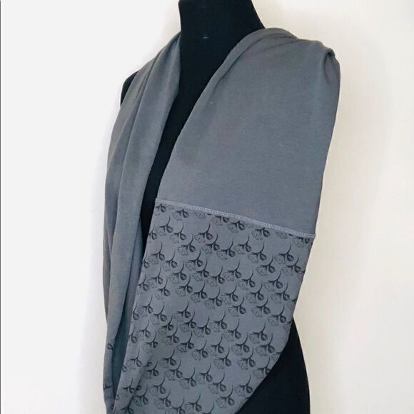 Infinity Jersey Scarf, Plaid Scarf Burlesque Red Grey, Set of (2) - Picture 5 of 8